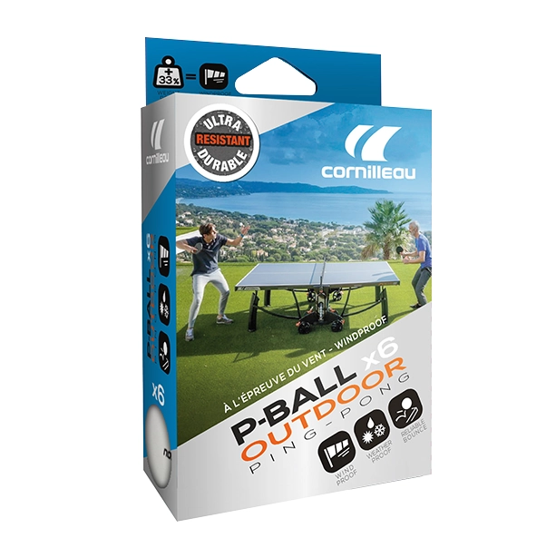 Un pack de six balles P-Ball Outdoor inclus dans le colis