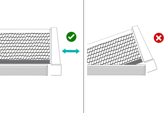 Schéma d'installation du filet standard
